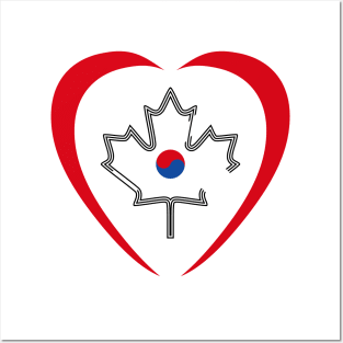 Canadian Korean Multinational Patriot Flag (Heart) Posters and Art